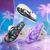 Colorful printed flip-flops for women, summer anti-slip and comfortable beach flip-flops Specification image